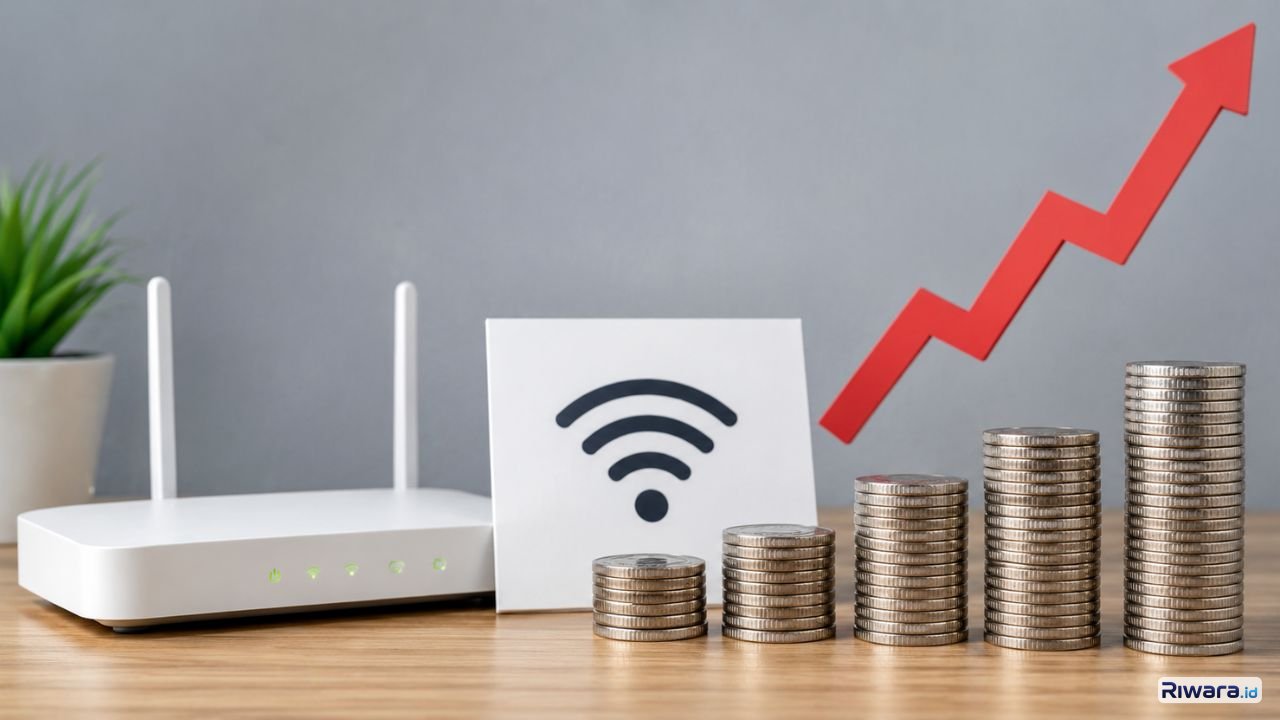 Ilustrasi layanan internet rumah dan arah kenaikan biaya industri telekomunikasi Blueprint Komdigi menyoroti kompetisi tarif murah yang dinilai menekan kualitas jaringan dan investasi provider internet nasional